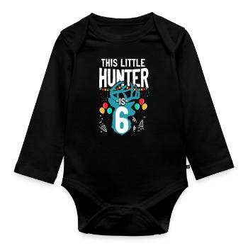 Buck Deer Hunting Hunter Kid - Organic Longsleeve Baby Bodysuit - black - Front