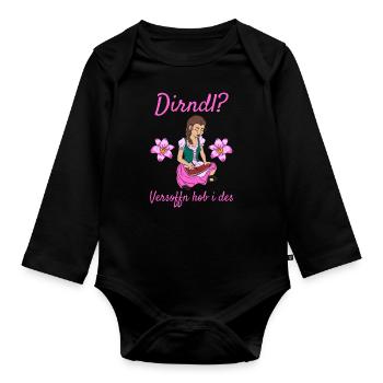 Damen Dirndl Ersatz Trachten Ersatz Bluse Kirmes - Baby Bio-Langarm-Body - Schwarz - Vorne