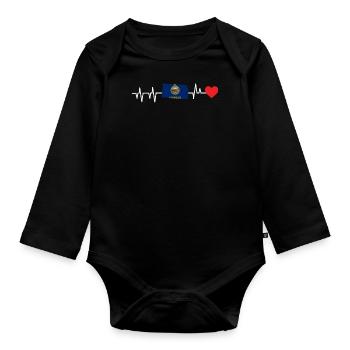 Kansas herzschlag geschenk - Baby Bio-Langarm-Body - Schwarz - Vorne