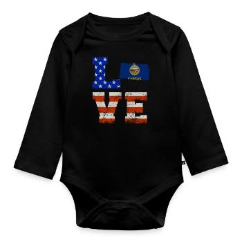Liebe Kansas geschenk - Baby Bio-Langarm-Body - Schwarz - Vorne