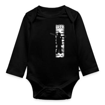 Buck Deer Hunting Hunter Vintage - Organic Longsleeve Baby Bodysuit - black - Front