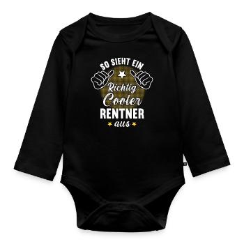 So Sieht Ein Richtig Cooler Rentner aus Ruhestand - Baby Bio-Langarm-Body - Schwarz - Vorne