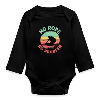 Wakeboard WakeboardIng Wakeboarder Cadeau - Body Bébé bio manches longues - noir - Devant