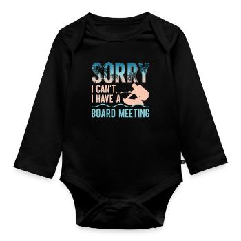Wakeboard Wakeboarder Wakeboarding Cadeau - Body Bébé bio manches longues - noir - Devant
