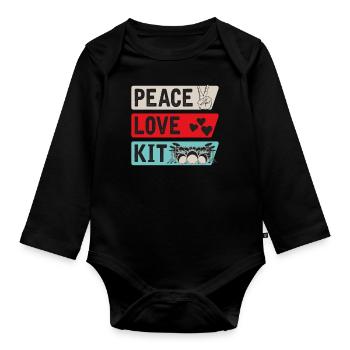 Peace Love Kit Music Instruments - Baby Bio-Langarm-Body - Schwarz - Vorne