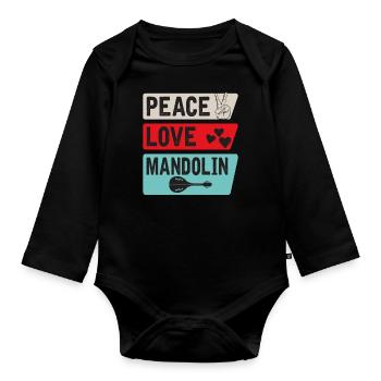 Peace Love Mandolin Banjo Mandolin - Baby Bio-Langarm-Body - Schwarz - Vorne