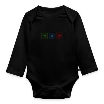Tableau périodique Nerdy - Body Bébé bio manches longues - noir - Devant