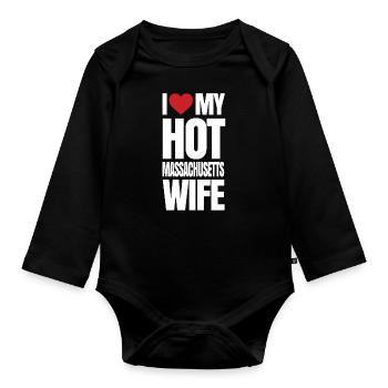 Cadeau de femme du Massachusetts - Body Bébé bio manches longues - noir - Devant