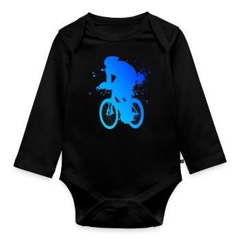 Vélo de route vélo de route pour hommes vélo de route pour femmes - Body Bébé bio manches longues - noir - Devant