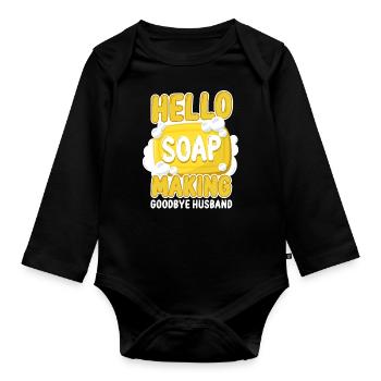 Soap Making Crafting Hello Soap - Baby Bio-Langarm-Body - Schwarz - Vorne
