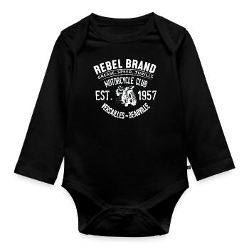 Oldtimer-Motorradfahrer - Baby Bio-Langarm-Body - Schwarz - Vorne