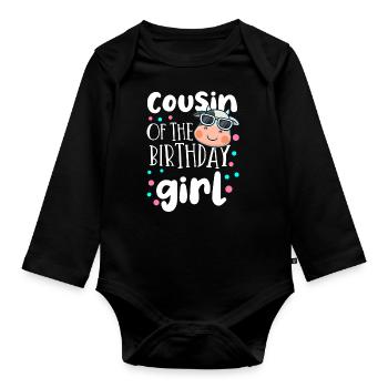 Kuhgeburtstag, Bauer Geburtstag Mädchen - Baby Bio-Langarm-Body - Schwarz - Vorne