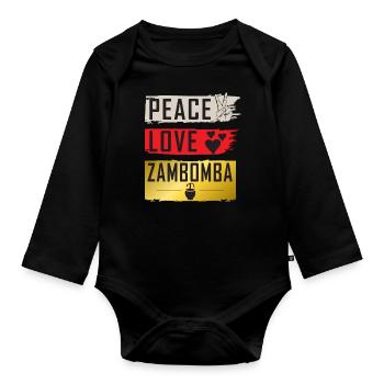 Peace Love Zambomba Musique portugaise - Body Bébé bio manches longues - noir - Devant