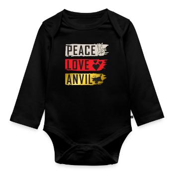 Peace Love Anvil Instrument Musique sonore - Body Bébé bio manches longues - noir - Devant