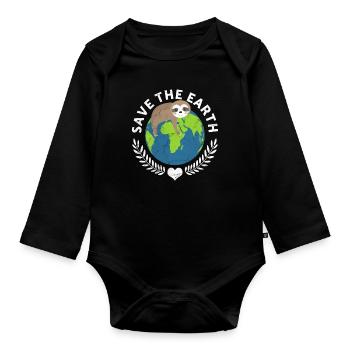Save The Earth Animal Rescue Animal Rights - Baby Bio-Langarm-Body - Schwarz - Vorne
