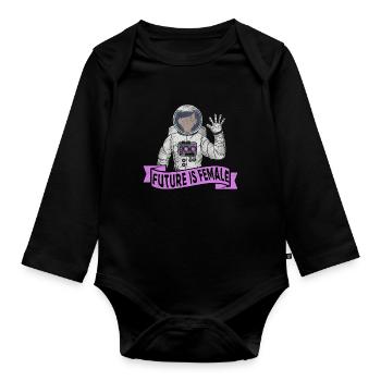 Feminist Feminism Women Empowerment Gender Girls - Organic Longsleeve Baby Bodysuit - black - Front
