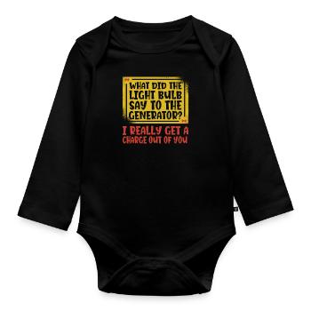 Electrician Electrical Engineer Electronics Technician - Organic Longsleeve Baby Bodysuit - black - Front