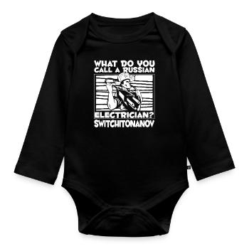 Électricien Ingénieur électricien Technicien en électronique - Body Bébé bio manches longues - noir - Devant