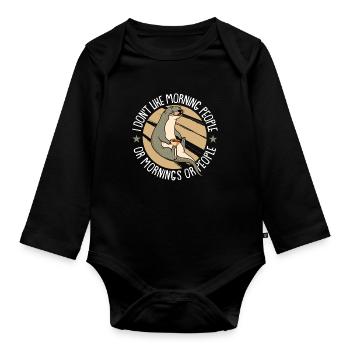 Otter - Organic Longsleeve Baby Bodysuit - black - Front
