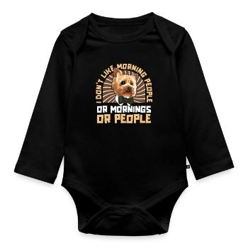 Yorkshire Terrier Dog - Organic Longsleeve Baby Bodysuit - black - Front