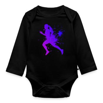 Fitness Cross Country Running Jogging Joggen - Body Bébé bio manches longues - noir - Devant