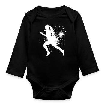 Fitness Cross Country Running Jogging Laufen - Body Bébé bio manches longues - noir - Devant