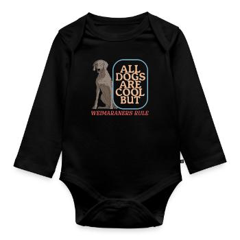 Weimaraner Hunde | Hundebesitzer Geschenk - Baby Bio-Langarm-Body - Schwarz - Vorne