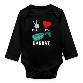 Peace Love Barbat Lute Barbat Players - Organic Longsleeve Baby Bodysuit - black - Front