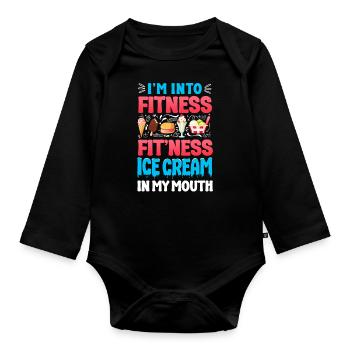 Ice Cream Cone Popsicle I'm Into - Baby Bio-Langarm-Body - Schwarz - Vorne