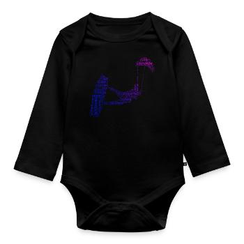 Kitesurfing Kitesurf Women Kite Kite Kiting Kitesurfing - Organic Longsleeve Baby Bodysuit - black - Front