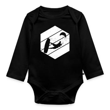 Kitesurf Femmes Kitesurf Kitesurf Kitesurf Kitesurf - Body Bébé bio manches longues - noir - Devant