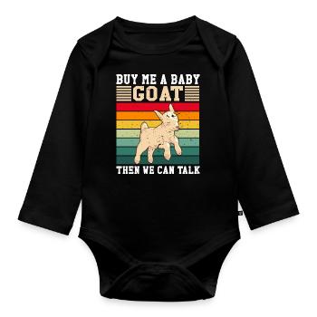 Ziegen Spruch Ziegenbock Ziegebhirte - Baby Bio-Langarm-Body - Schwarz - Vorne