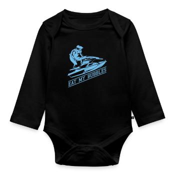 Jetski Jet Ski Motorschlitten - Baby Bio-Langarm-Body - Schwarz - Vorne