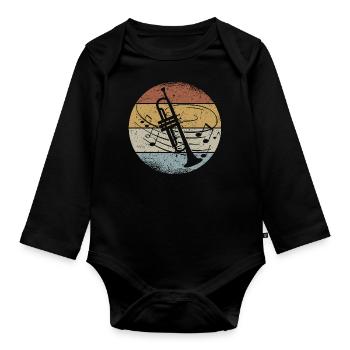 Trumpet Musicians Trumpeter Orchestra Wind Music - Organic Longsleeve Baby Bodysuit - black - Front