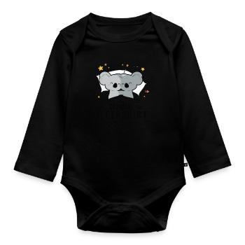 Official Sleepingshirt Pajamas Koala Funny - Organic Longsleeve Baby Bodysuit - black - Front