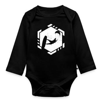 Kiting Kitesurf Kitesurfing Kitesurfer Kite - Organic Longsleeve Baby Bodysuit - black - Front