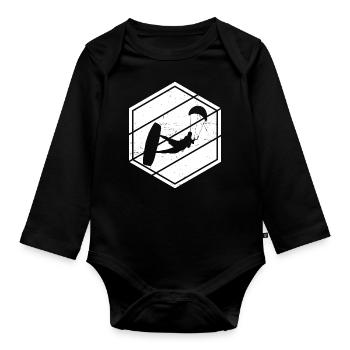 Kite Femmes Kitesurf Kitesurf Kitesurfer - Body Bébé bio manches longues - noir - Devant