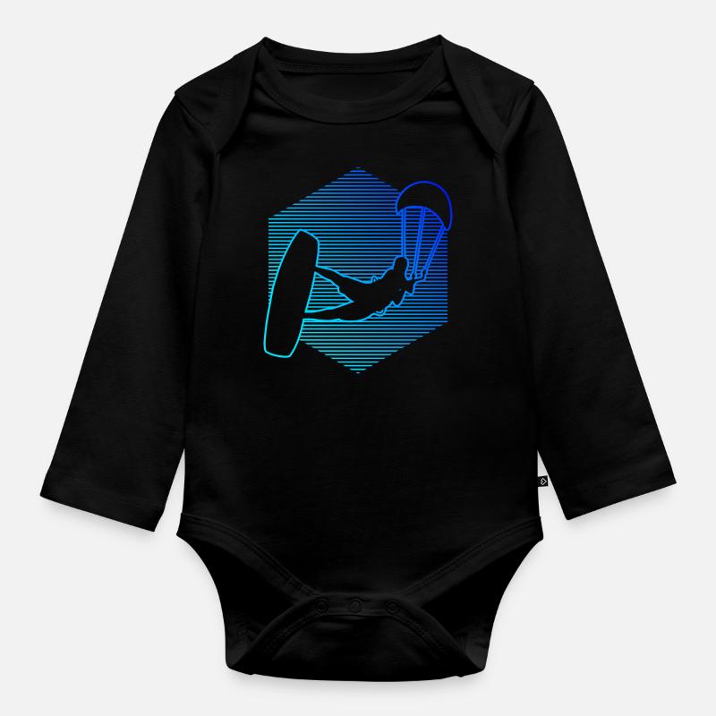Kitesurfeuse Femmes Kitesurf Kitesurf Kitesurf Kitesurf - Body Bébé bio manches longues - noir