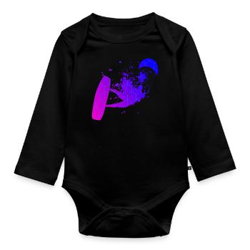 Kitesurf Homme Kitesurf Femmes Kitesurf Kitesurf - Body Bébé bio manches longues - noir - Devant