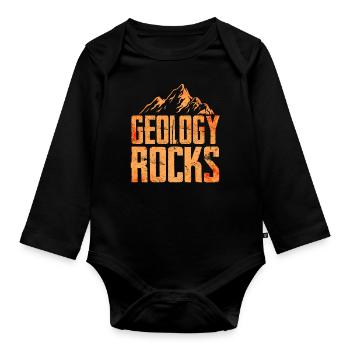 Geologie rockt - Baby Bio-Langarm-Body - Schwarz - Vorne