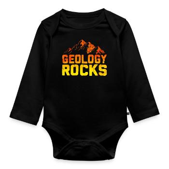 Geologie rockt - Baby Bio-Langarm-Body - Schwarz - Vorne
