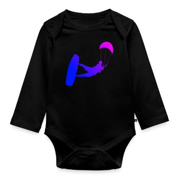Kitesurfer Kitesurf Homme Kitesurf - Body Bébé bio manches longues - noir - Devant