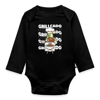 Grill grill master BBQ - Organic Longsleeve Baby Bodysuit - black - Front