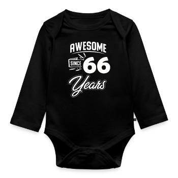 66th Birthday Gift Birthday Vintage april - Organic Longsleeve Baby Bodysuit - black - Front
