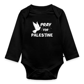 Palestine - Organic Longsleeve Baby Bodysuit - black - Front