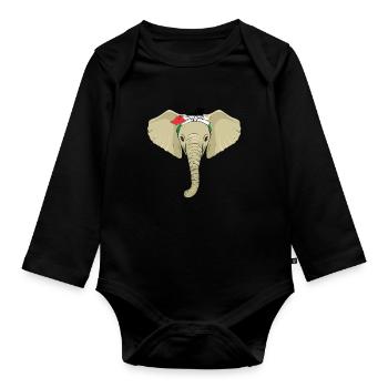 Palästina Palestine Filistin Palästinensisch - Baby Bio-Langarm-Body - Schwarz - Vorne