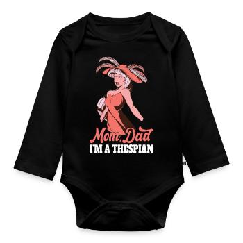 Motif de théâtre pour les acteurs de théâtre - Body Bébé bio manches longues - noir - Devant