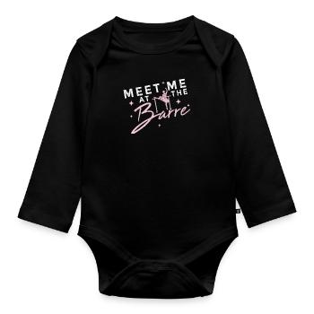 Ballet Ballerine Pole Dancer Line Dance Tap Dance - Body Bébé bio manches longues - noir - Devant