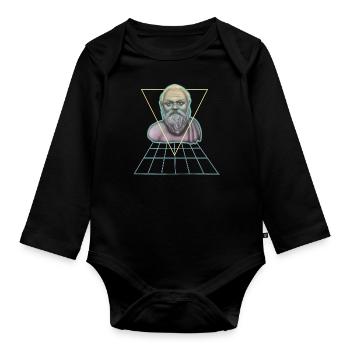 Socrates Greek Philosopher Modern - Organic Longsleeve Baby Bodysuit - black - Front
