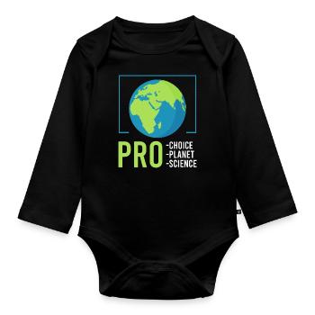 Changement climatique Pro Planet Pro Choice Journée de la Terre - Body Bébé bio manches longues - noir - Devant